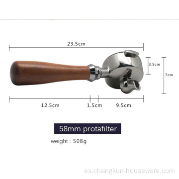 Personalizar el asa de la madera de acero inoxidable portafilter de café